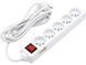 Електричний подовжувач, білий, 5 заземлених розеток, 3 м, з вимикачем VOREL 72530 VOREL 72530 фото 2