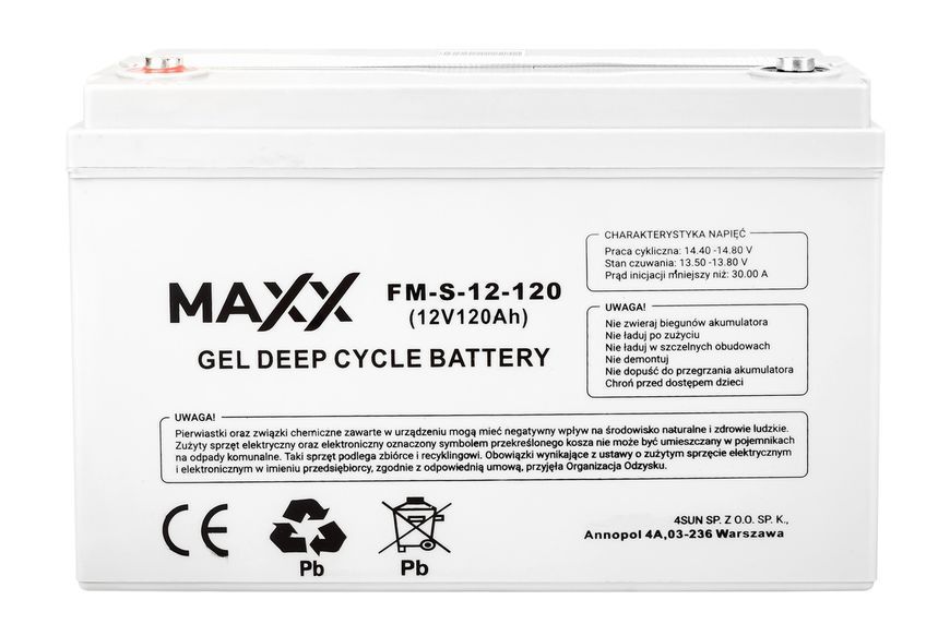 Гелевий акумулятор DEEP CYCLE MAXX 120(S)Ah 12V 4SUN B0012 AKU72 фото