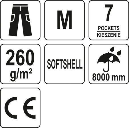 Чорні штани Softshell YATO YT-79431 розмір M YT-79431 фото
