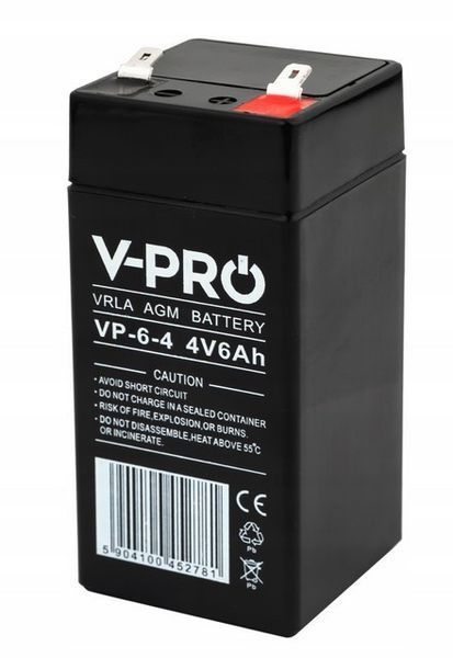 Акумулятор AGM 4 В 6 А&middot;год для касових апаратів і ваг 47x47x101 мм VOLT POLSKA 6AKAAGM406 AKU130 фото