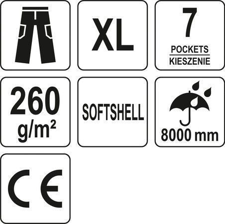 Чорні штани Softshell YATO YT-79433 розмір XL YT-79433 фото