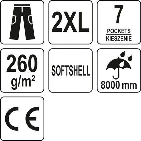 Чорні штани Softshell YATO YT-79434 розмір XXL YT-79434 фото