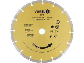 Алмазний диск 230 мм сегментований для бетону VOREL 08715 VOREL 08715 фото