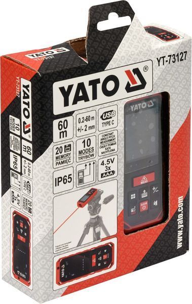 Лазерний далекомір рулетка до 60 м YATO YT-73127 YT-73127 фото