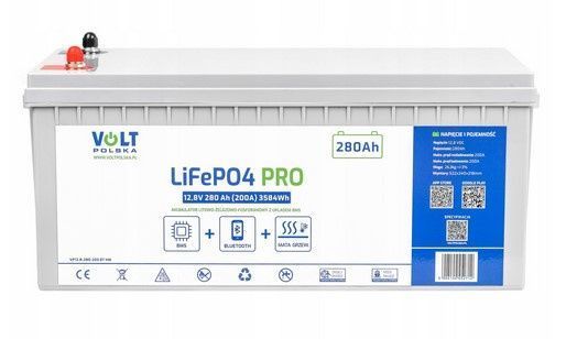 Акумулятор LiFePo4 BMS 280 А&middot;год 12 В 200 A нагрівальний мат VOLT POLSKA 6AKLI20M28 AKU124 фото