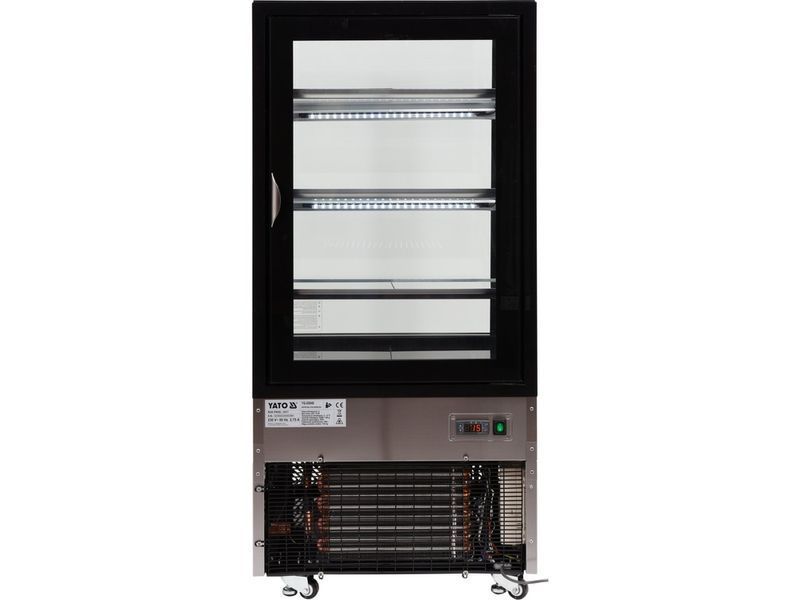 Холодильна вітринна шафа 350 л, 65x80x144 см, чорний YATO YG-05040 YG-05040 фото
