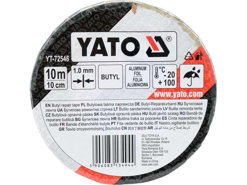 Бутилова стрічка 50 мм x 10 м YATO YT-72545 YT-72545 фото