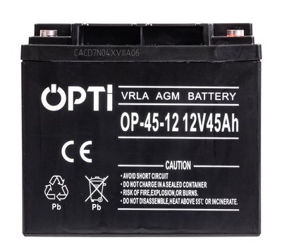 Акумулятор AGM OPTI 12V 45Ah необслуговуваний VOLT POLSKA 6AKUV045AG AKU19 фото