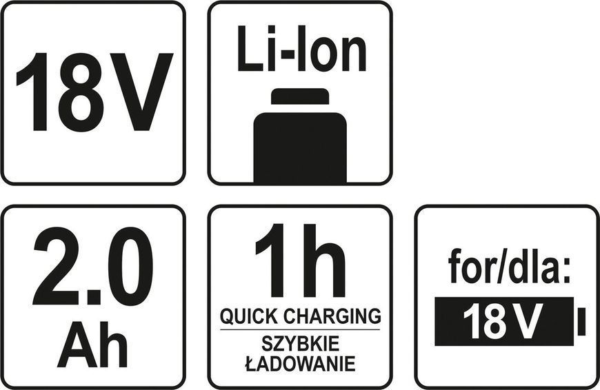 Акумулятор LI-ION 18V 2Ah YATO YT-82842 YT-82842 фото