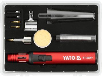 Газовий паяльник з обертанням на 360&deg; і аксесуарами YATO YT-36707 YT-36707 фото