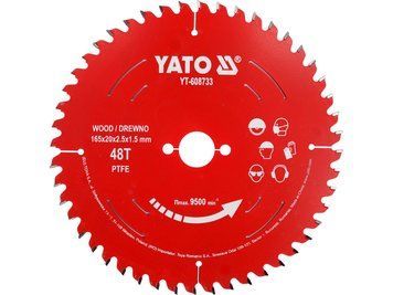 Диск із ТКТ із ПТФЕ для дерева 165х48Tх20мм YATO YT-608733 YT-608733 фото
