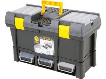20-дюймовий ящик для інструментів із модулем для 3 контейнерів для зберігання з кришками VOREL 78814 VOREL 78814 фото