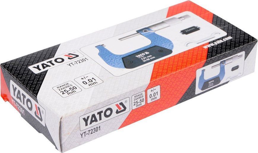 Мікрометр 25-50 мм YATO YT-72301 YT-72301 фото