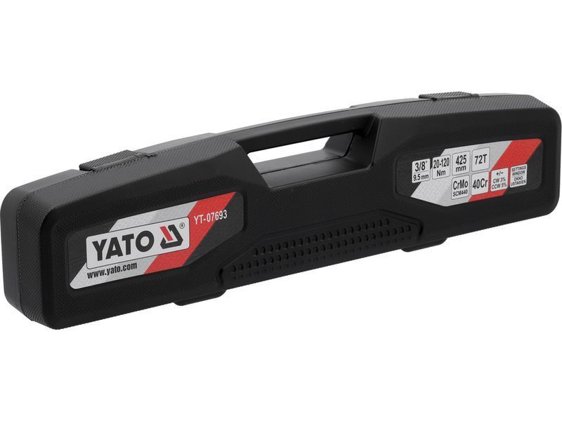 Динамометричний ключ 3/8" з діапазоном регулювання 20-120 Нм YATO YT-07693 YT-07693 фото