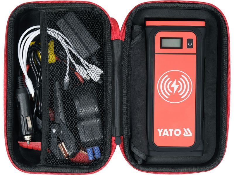 Пусковий пристрій/Power bank 16000мАч з РК-дисплеєм та індуктивною зарядкою YATO YT-83085 YT-83085 фото