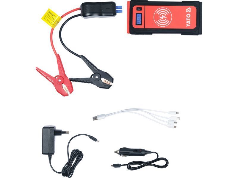 Пусковий пристрій/Power bank 16000мАч з РК-дисплеєм та індуктивною зарядкою YATO YT-83085 YT-83085 фото