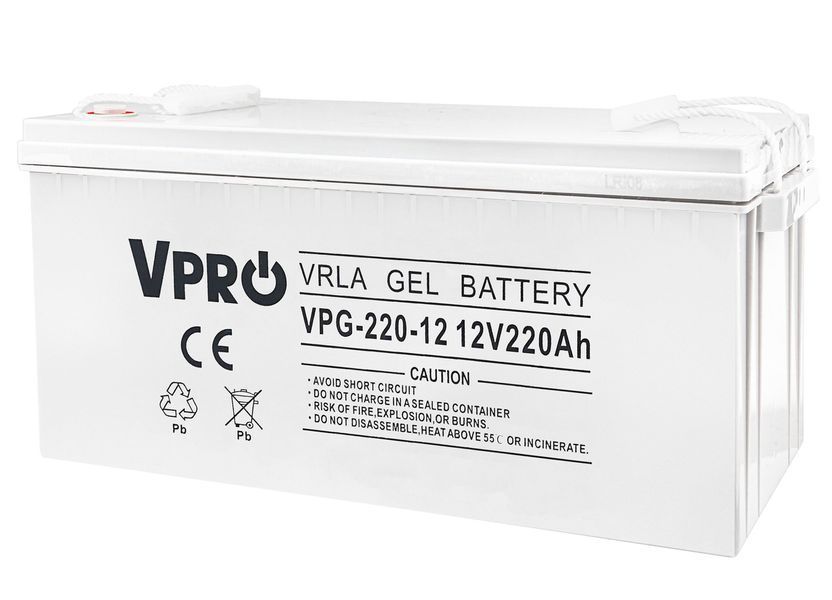 Необслуговуваний акумулятор VPRO GEL SOLAR 12 В 220 Аг VOLT POLSKA 6AKUGEL220 AKU67 фото