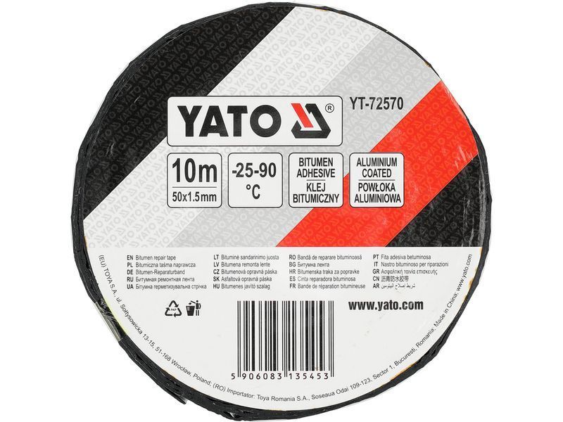 Бітумна ремонтна стрічка 1.5 мм x 100 мм x 10 м YATO YT-72572 YT-72572 фото