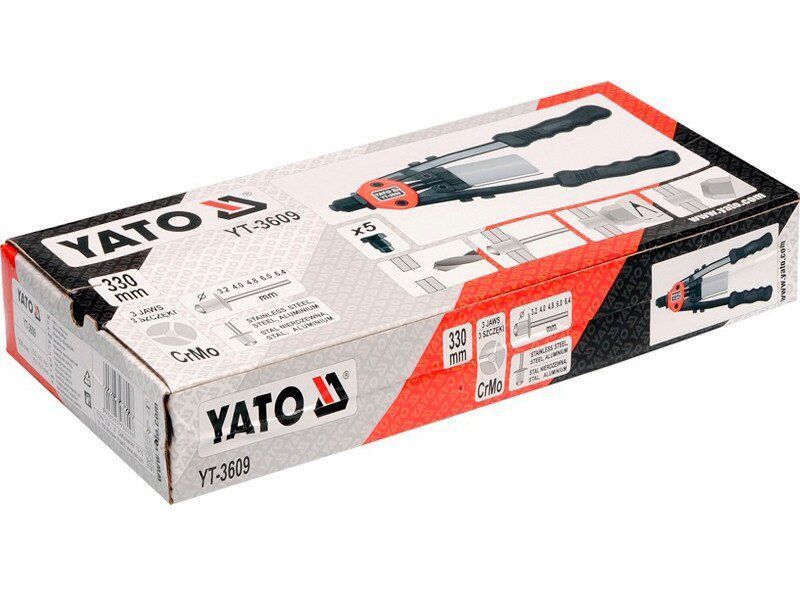 Заклепник дворучний з контейнером для заклепок YATO YT-3609 YT-3609 фото