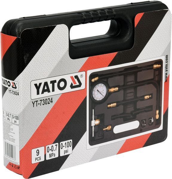 Прилад для вимірювання тиску палива 9 предметів YATO YT-73024 YT-73024 фото