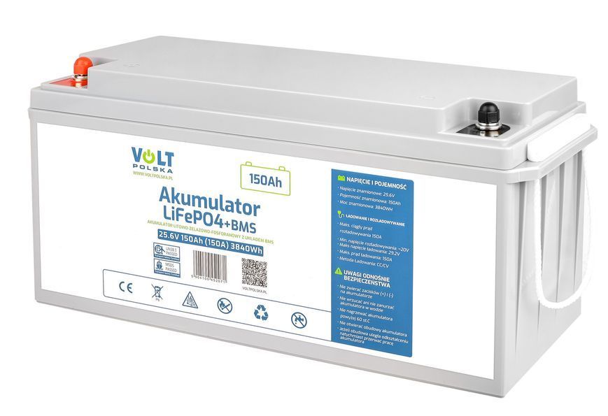 LiFePo4 BMS 150 А&middot;год 25.6 В 150 A необслуговуваний акумулятор для човна, кемпера VOLT POLSKA 6AKLI24150 AKU103 фото