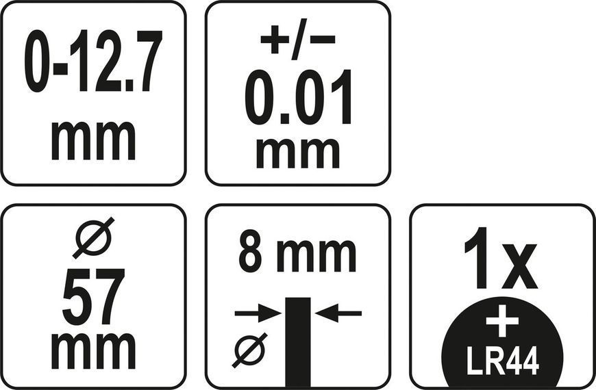 Датчик вимірювання биття 0-12,7 мм YATO YT-72453 YT-72453 фото