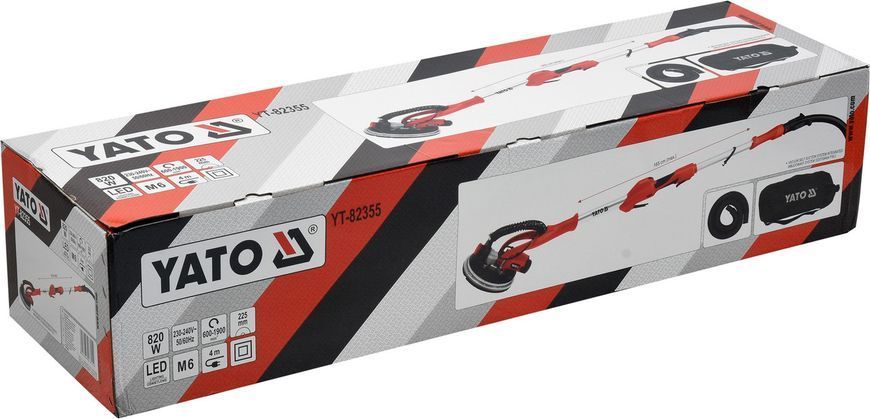 Шліфмашина для гіпсокартону 820 Вт YATO YT-82355 з вбудованим пилососом YT-82355 фото
