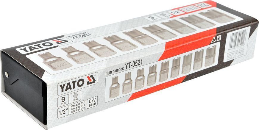 Набір торцевих головок 9 предметів Torx YATO YT-0521 YT-0521 фото