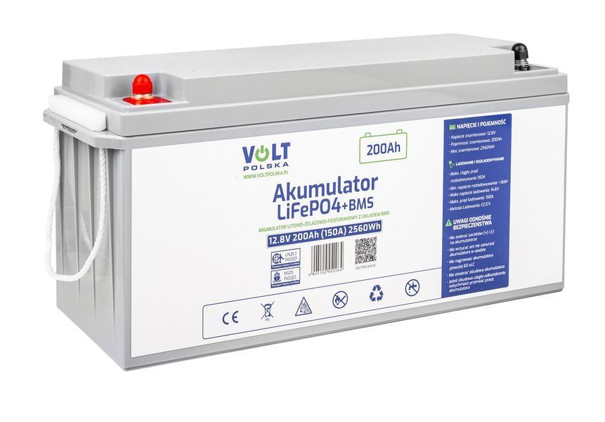 Акумулятор для кемпера LiFePo4 BMS 200ah 12,8V 150A дуже легкий VOLT POLSKA 6AKLI20012 AKU98 фото