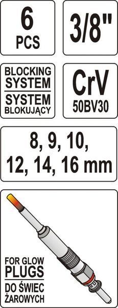 Набір ключів для свічок розжарювання YATO YT-0534 YT-0534 фото
