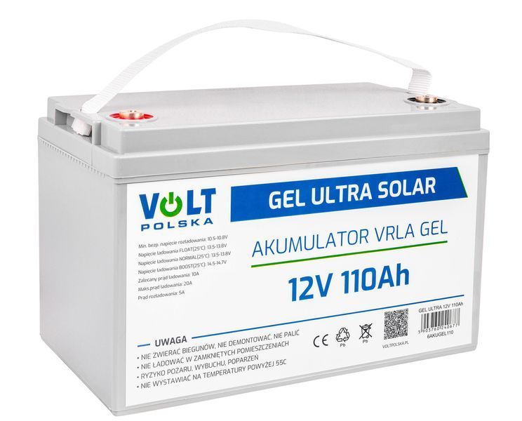 Гелевий акумулятор глибокого циклу 12 В 110 А&middot;год V-PRO VOLT POLSKA 6AKUGEL110 AKU120 фото