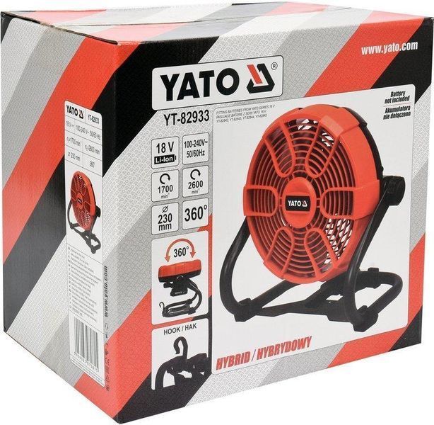 Вентилятор підлоговий гібридний 23 см YATO YT-82933 YT-82933 фото